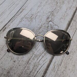 Chanel Gold Metallic Reflective Round Sunglasses